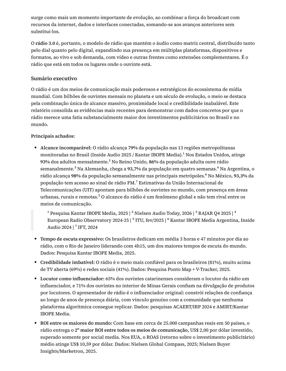 Página 2 do estudo: Sumário executivo