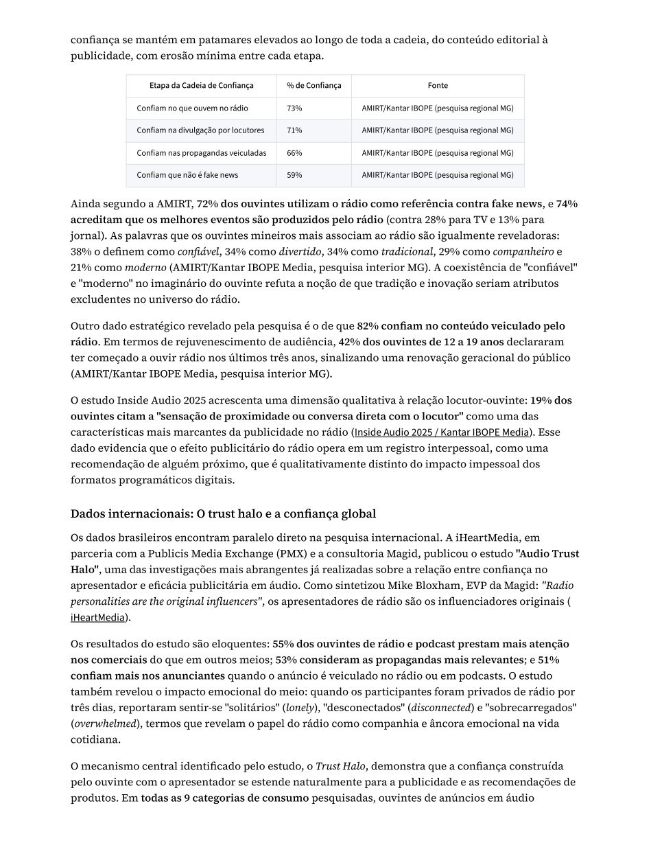 Página 18 do estudo: excludentes no universo do rádio.