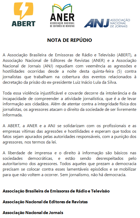 NOTA DE REPÚDIO AGRESSÃO LULA 2