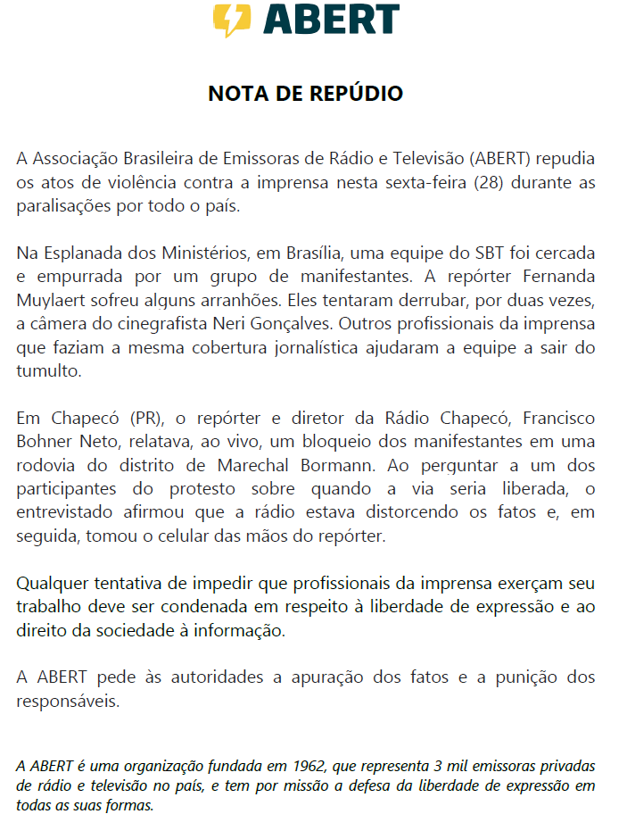 NOTA DE REPÚDIO AGRESSÕES 28.04