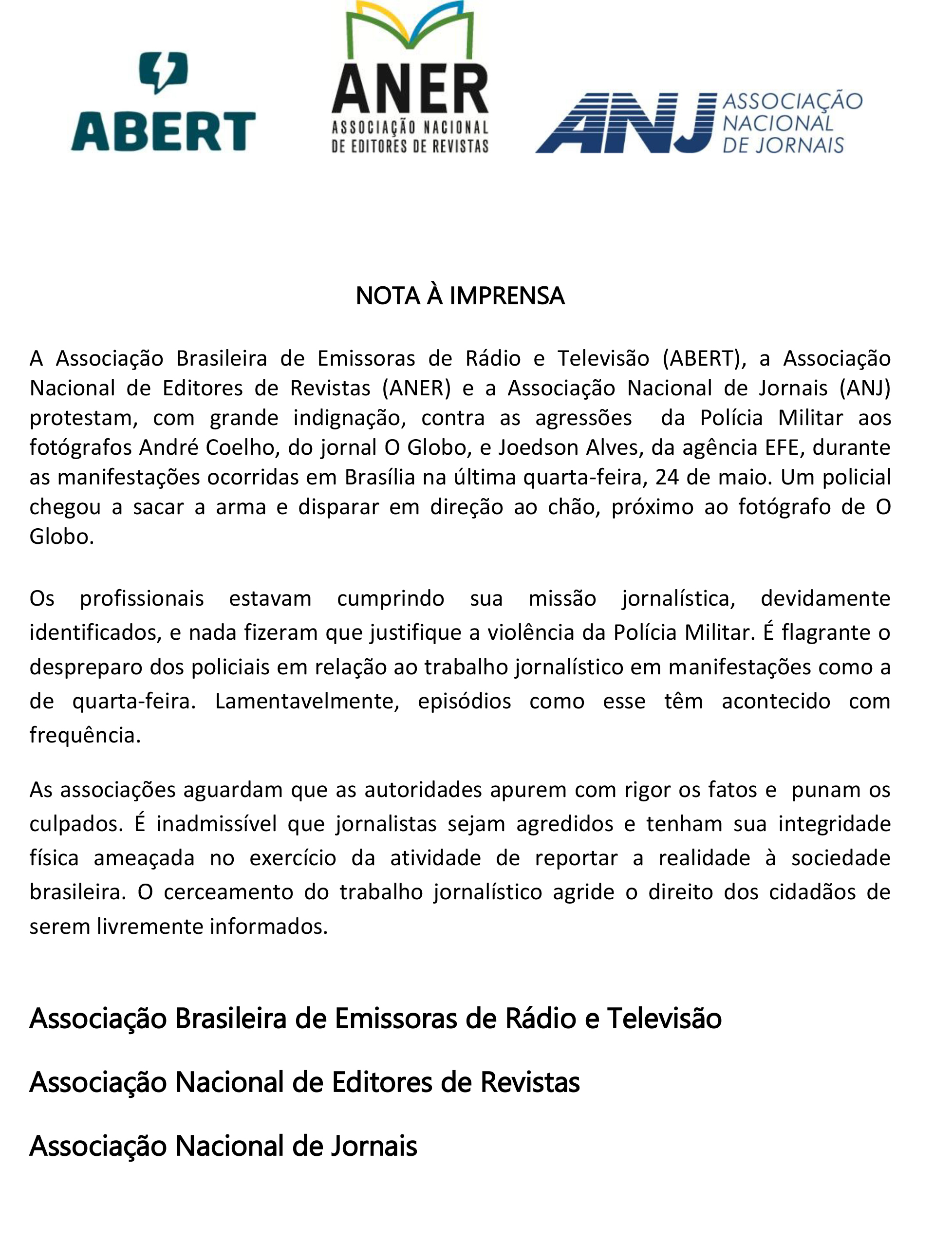 NOTA À IMPRENSA 26.05